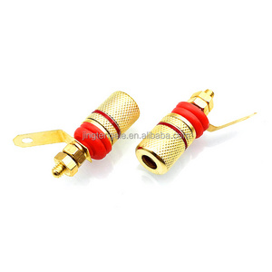 JT6107 Gold plated copper sound terminals 4mm banana jack Audio Connector Terminal Binding Post Speaker Amplifier