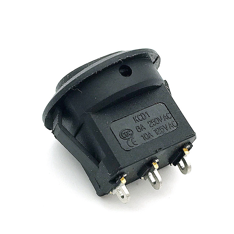 KCD1 short feets waterproof 3 way rocker switch NEW DPST Automotive Round Rocker Switch Black