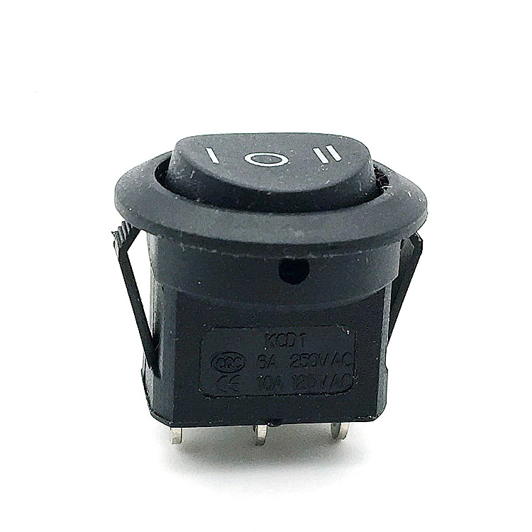 KCD1 short feets waterproof 3 way rocker switch NEW DPST Automotive Round Rocker Switch Black