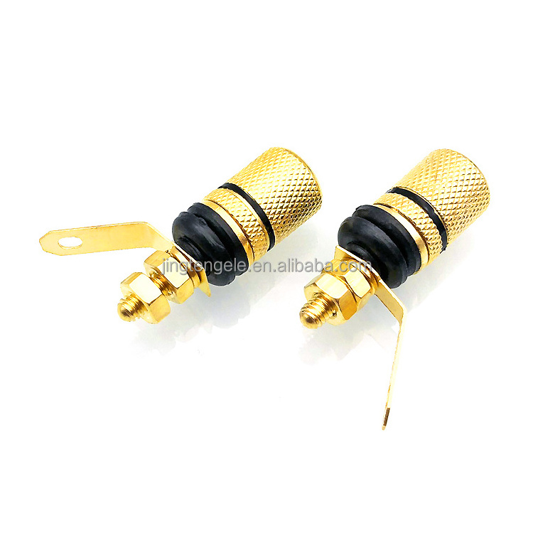 JT6107 Gold plated copper sound terminals 4mm banana jack Audio Connector Terminal Binding Post Speaker Amplifier