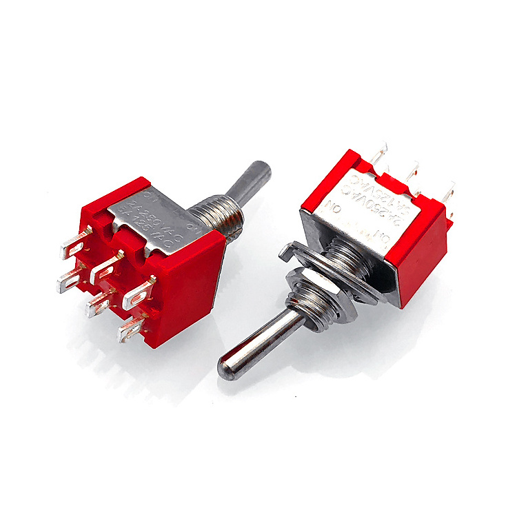 Toggle Switch MTS-202 ON-ON 6pin DPDT Mini Red Toggle Switch