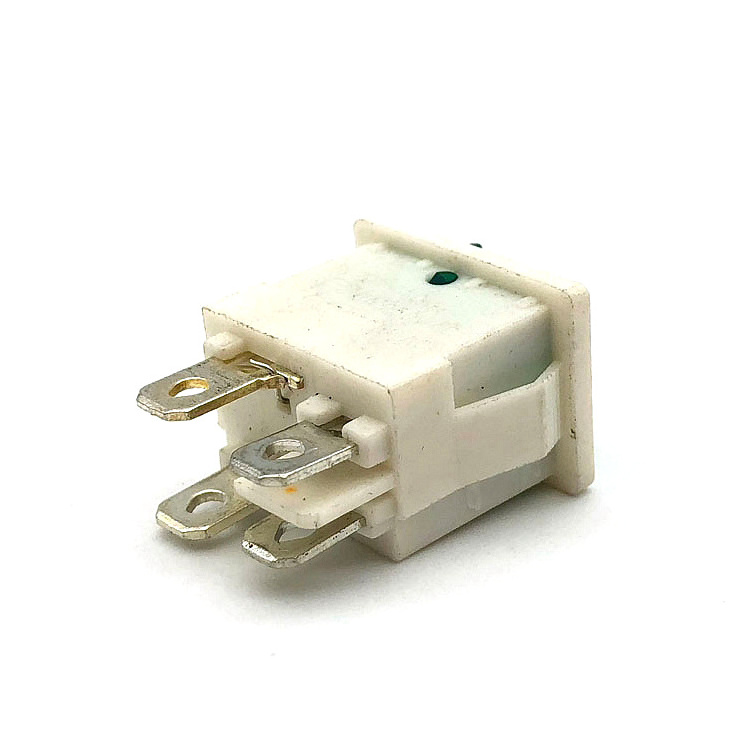 JTELE I/O 4 pin KCD1-104 6A 250V AC Electrical double pole illuminated rocker switch with lamp 21*15 green