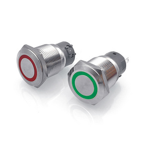 19mm IP68 Lock ON OFF Waterproof stainless steel Push Button Switch 12V LED Small Push Button