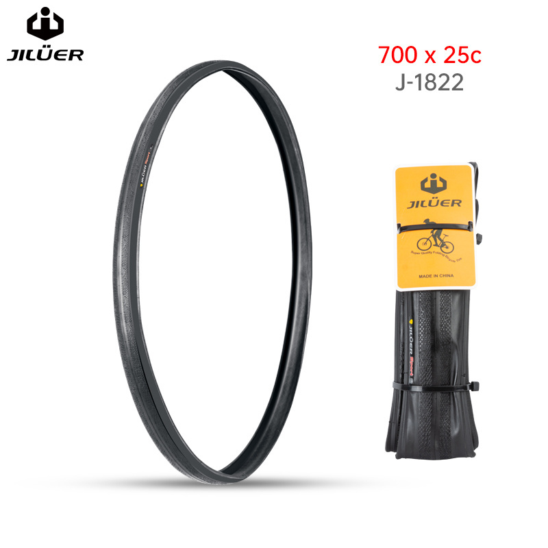 2023New Jiluer Antiskid Bicycle Solid Tyre Honest Quality 60Tpi Rubber Mtb Bike Tyre 700*25C Puncture-Resistant Rubber Bike Tyre