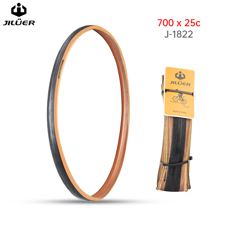 2023New Jiluer Antiskid Bicycle Solid Tyre Honest Quality 60Tpi Rubber Mtb Bike Tyre 700*25C Puncture-Resistant Rubber Bike Tyre