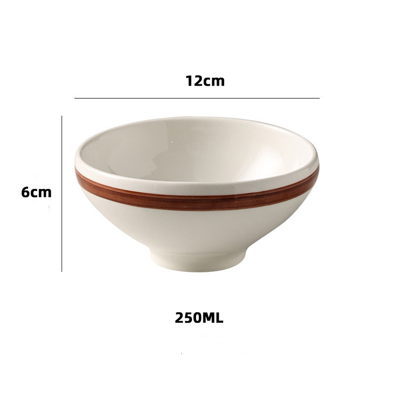 Wholesale White and Brown Line Western ceramic crockery set restaurant dishes and plates hand painted porcelain dinnerware set