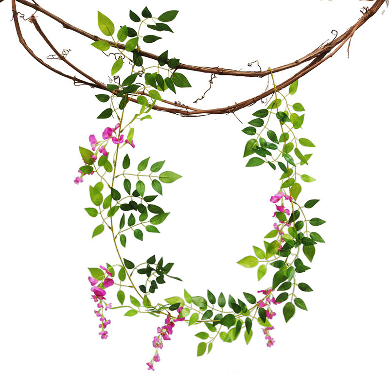 180cm Ivy Wisteria Flowers Artificial Plant Vine Garland for Room Garden Decorations Wedding Arch Baby Shower Floral Decor