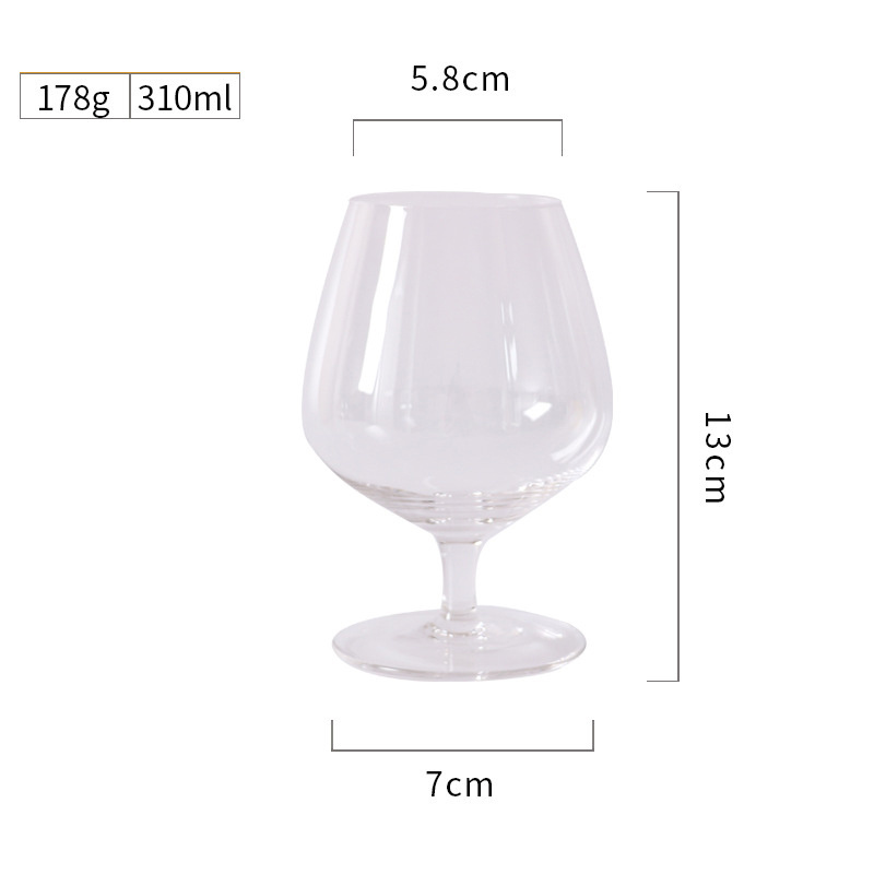 310ML Clear Tulip Brandy Glasses Classic Lead-free Crystal Wine Glass for Bar Accessories Wedding Rental Whisky Brandy Snifter