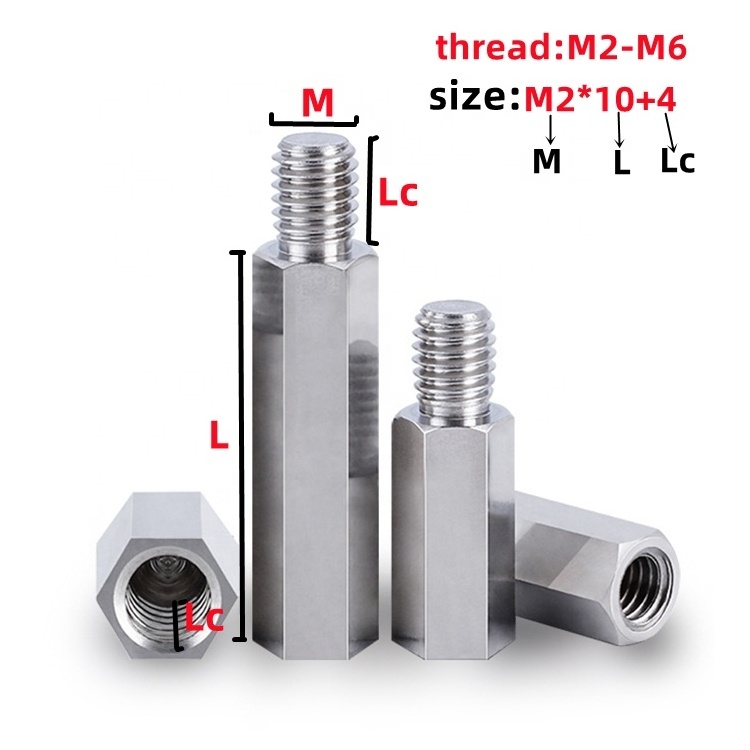 303 Stainless Steel Metal Hex Male Female Thread Distance Screw Bolt PCB Board Support Standoff Spacer M2 M2.5 M3 M4 M5 M6