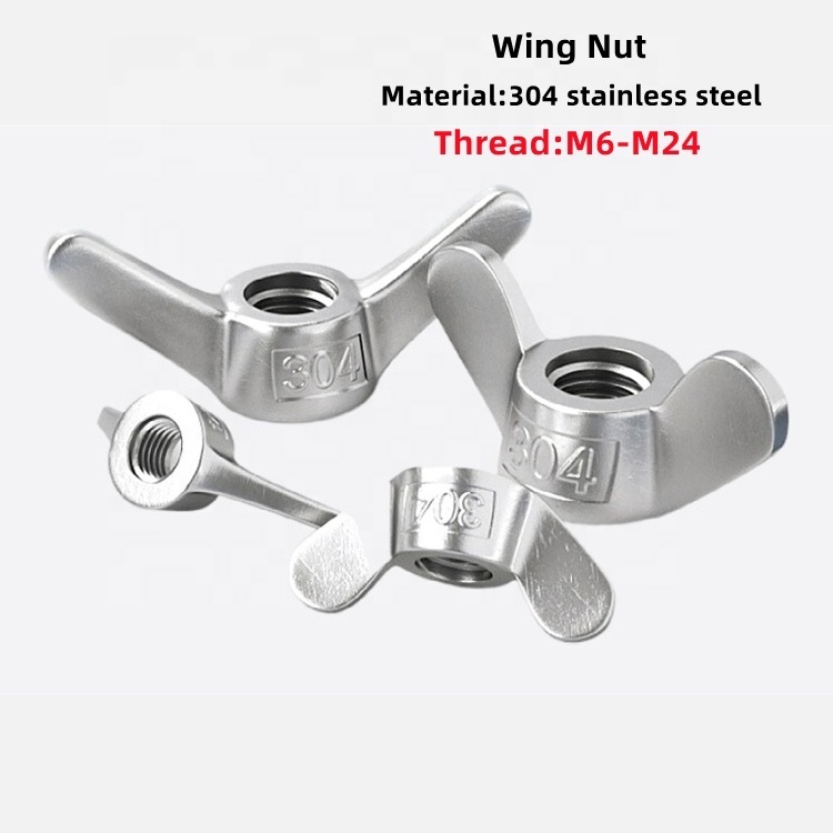 DIN315 304 Stainless Steel Casting Wingnut M6 M8 M10 M12 M14 M16-M24 Hand Locking Tighten Butterfly Wing Nuts For Bolt