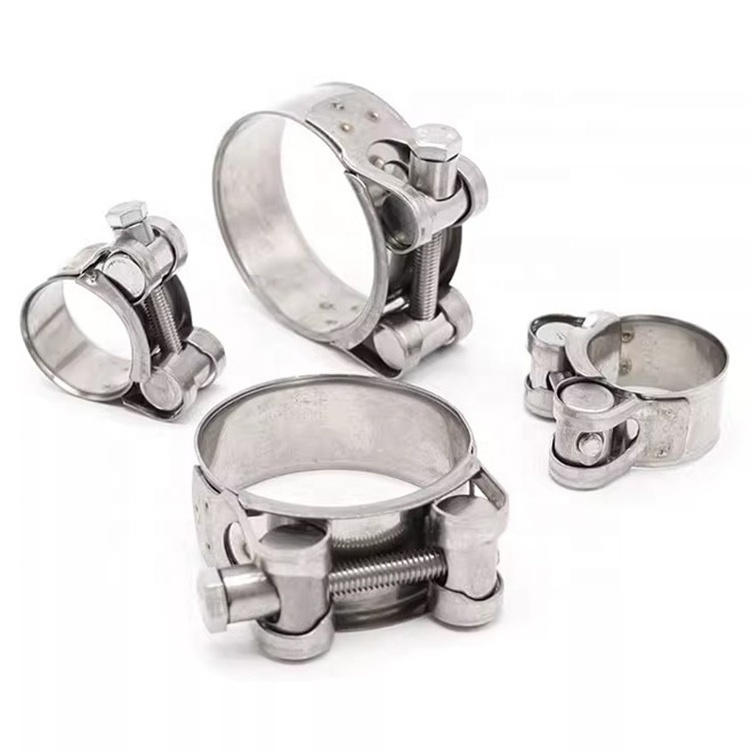 304 Stainless Steel Strong Heavy Duty T-Bolt Tightening Hose Clamps Diameter 17mm-502mm Adjustable T Single Bolt Clamp