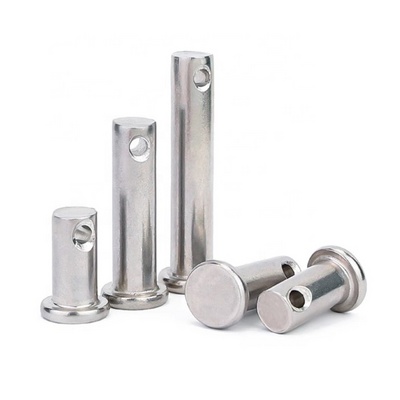 304 Stainless Steel GB882 Diameter 3 4 5 6 8 10 12 14 16 18 20mm Flat Head Cylindrical Shaft Clevis Pin With Hole