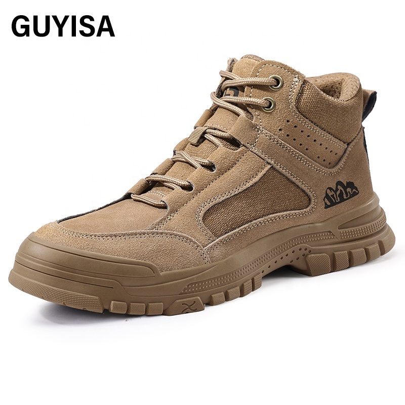 GUYISA safety shoes high cut anti-smashing work boots comfortable European standard anti-puncture safety shoes for men steel toe