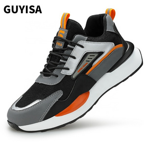 GUYISA brand OEM direct sale fashion lightweight men's steel toe safety shoes