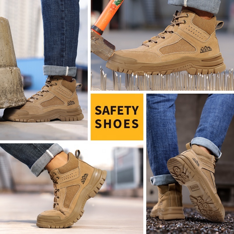 GUYISA safety shoes high cut anti-smashing work boots comfortable European standard anti-puncture safety shoes for men steel toe