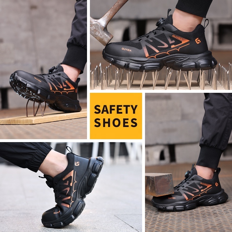 GUYISA Light weight safety shoes with European standard steel toes and fashionable safety shoes