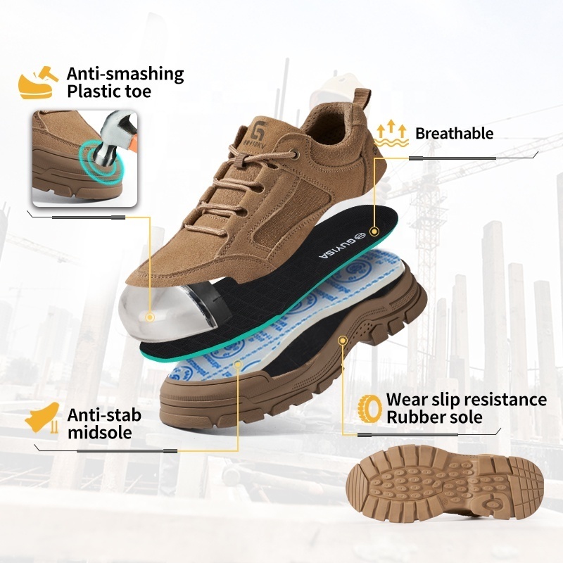 GUYISA Welder's Safety Boots Insulated 10KV Suede Shoes with Rubber Insole for Construction for Winter Summer Autumn