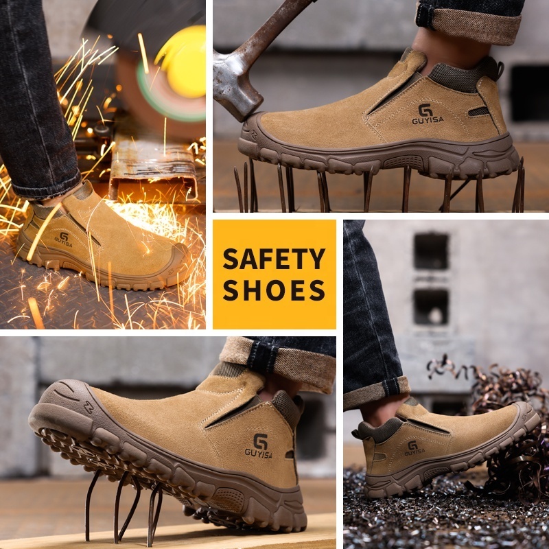 GUYISA Welder safety shoes European standard steel toe anti scald work boots safety shoes