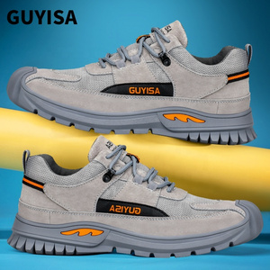 GUYISA fashion new factory direct sales breathable mesh work shoes outdoor sports men's steel toe safety shoes