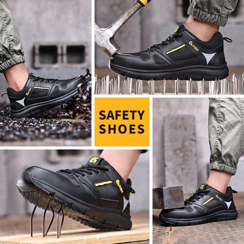 GUYISA safety shoes for men industrial SRC anti-slip puncture proof work shoes anti-smashing safety shoes for men light weight