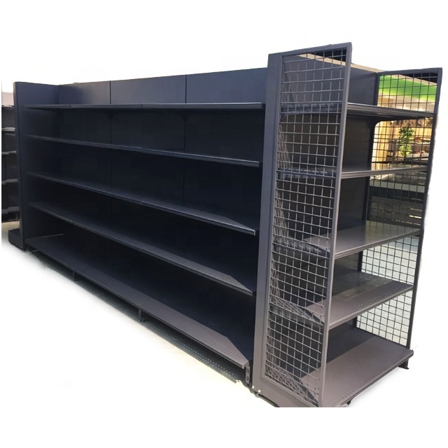 Customizable Supermarket Shelf Gondola  Wire Metal Supermarket Shelves , Grocery Store Shelving