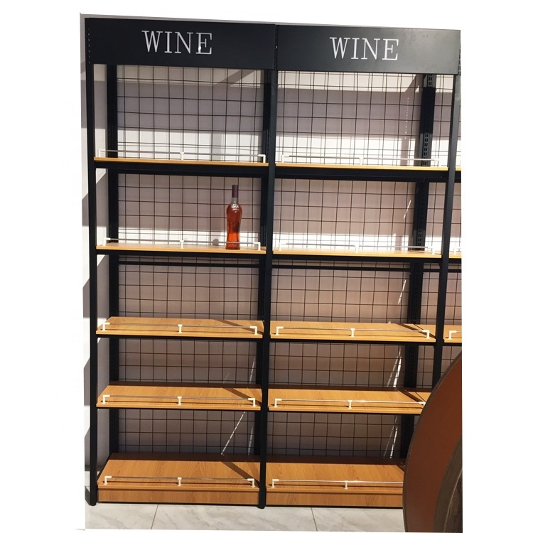 Supermarket Wooden Retail Shelving Display Shop Shelves Snacks Cosmetic Grocery Timber Display Convenience Store Multilevel Rack