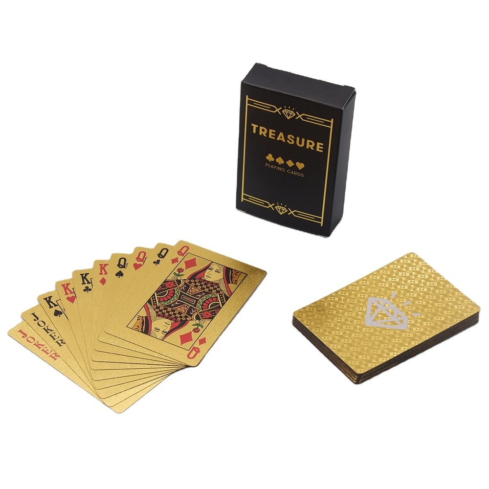 Custom Wholesale Plastic Waterproof Gold Plated Foil Edge Poker Playing Card