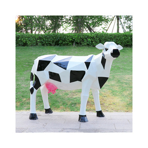 Jingujin New Arrivals fiberglass dairy cattle sculpture Highly decorative fiberglass sculpture for park