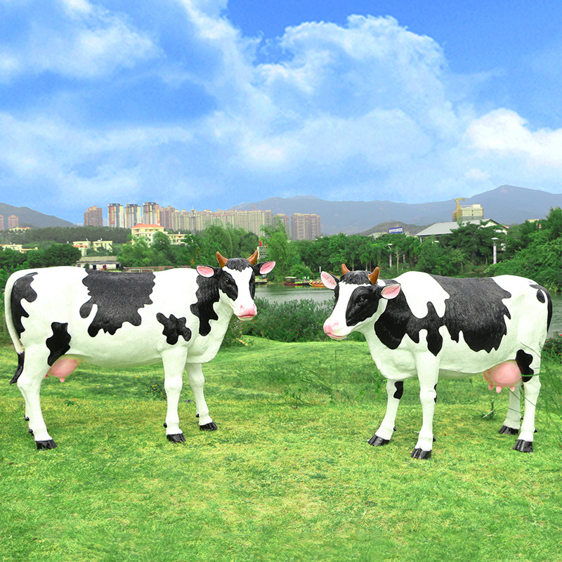 Jingujin New Arrivals fiberglass dairy cattle sculpture Highly decorative fiberglass sculpture for park