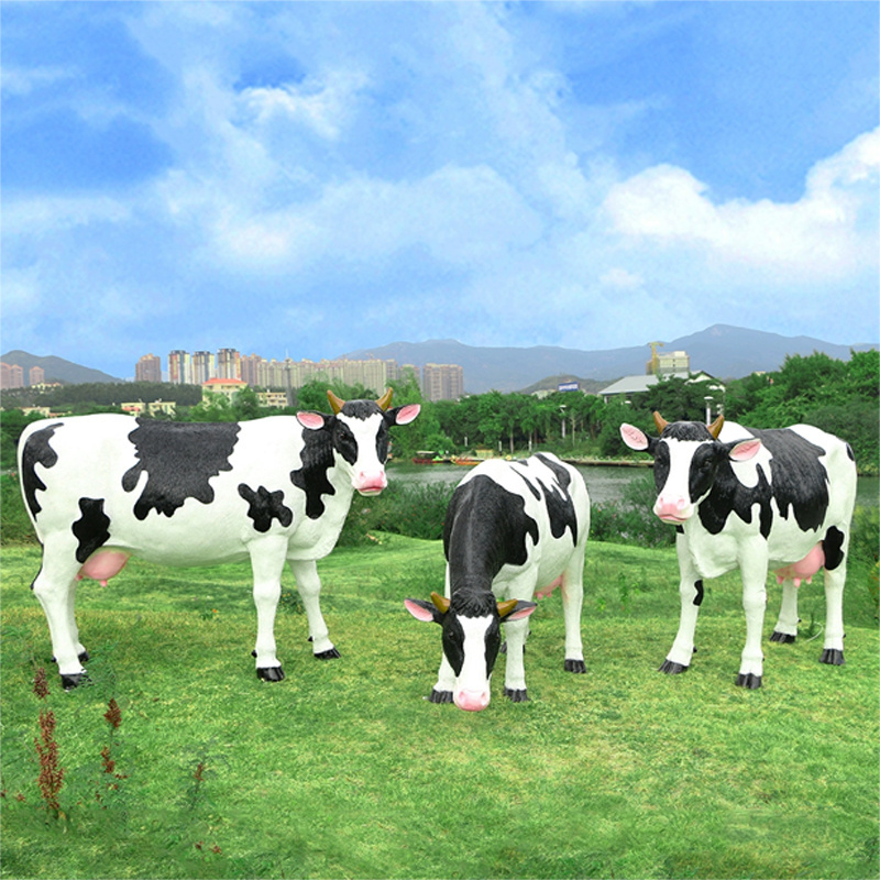 Jingujin New Arrivals fiberglass dairy cattle sculpture Highly decorative fiberglass sculpture for park