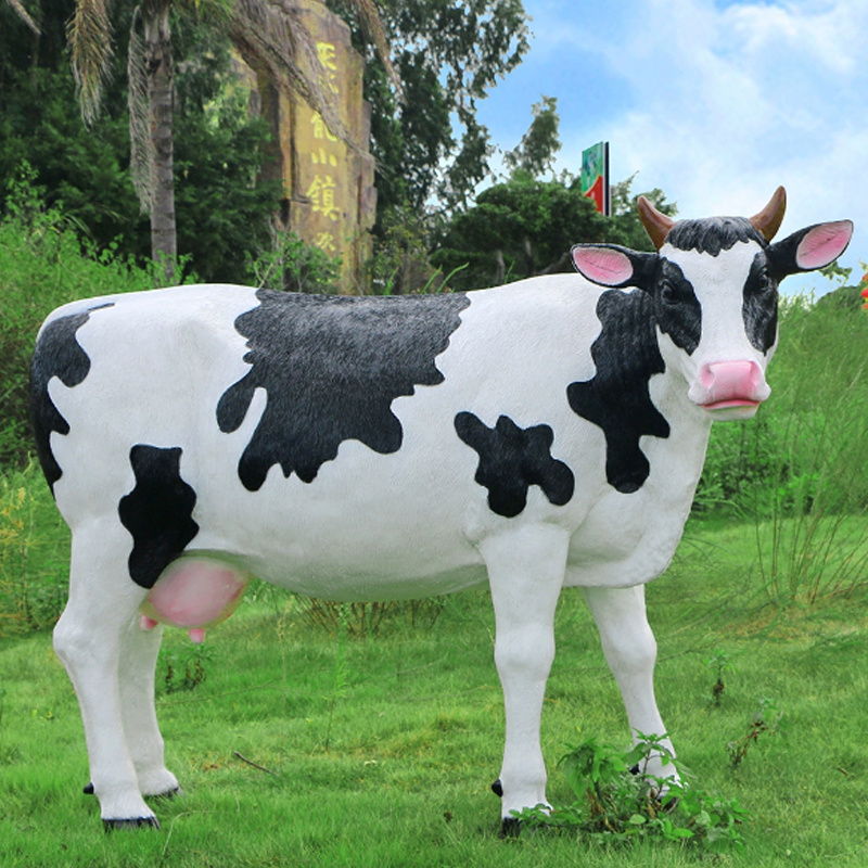 Jingujin Genuine fiberglass dairy cow sculpture Various colors life size fiberglass anime sculpture for art