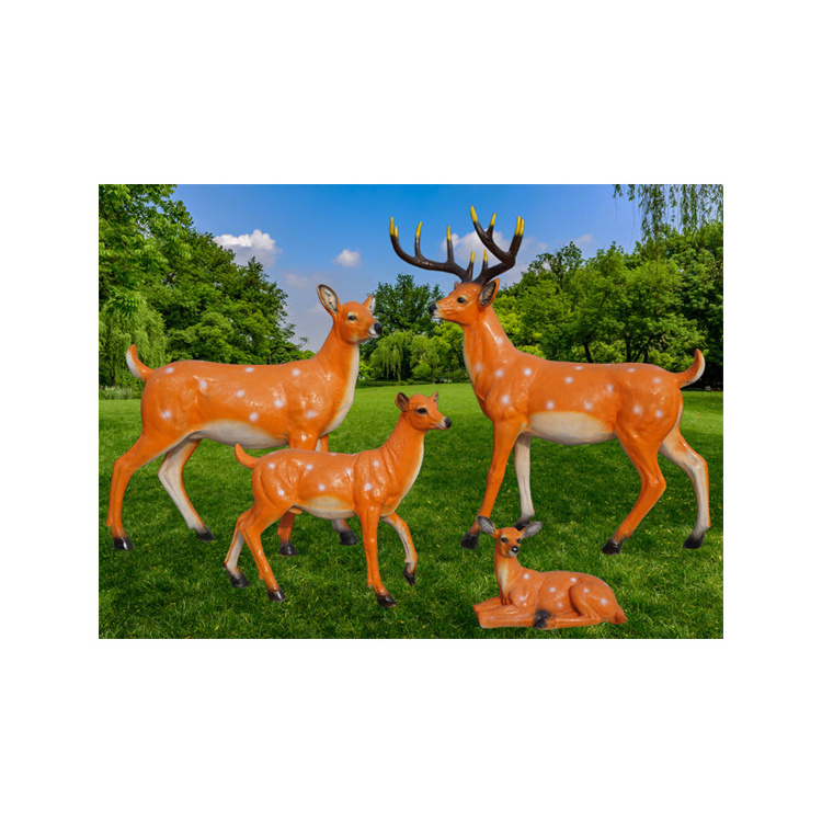 Jingujin Hot Sale sculpture fiberglass Strength fiberglass art deer sculpture outdoor for Lawn