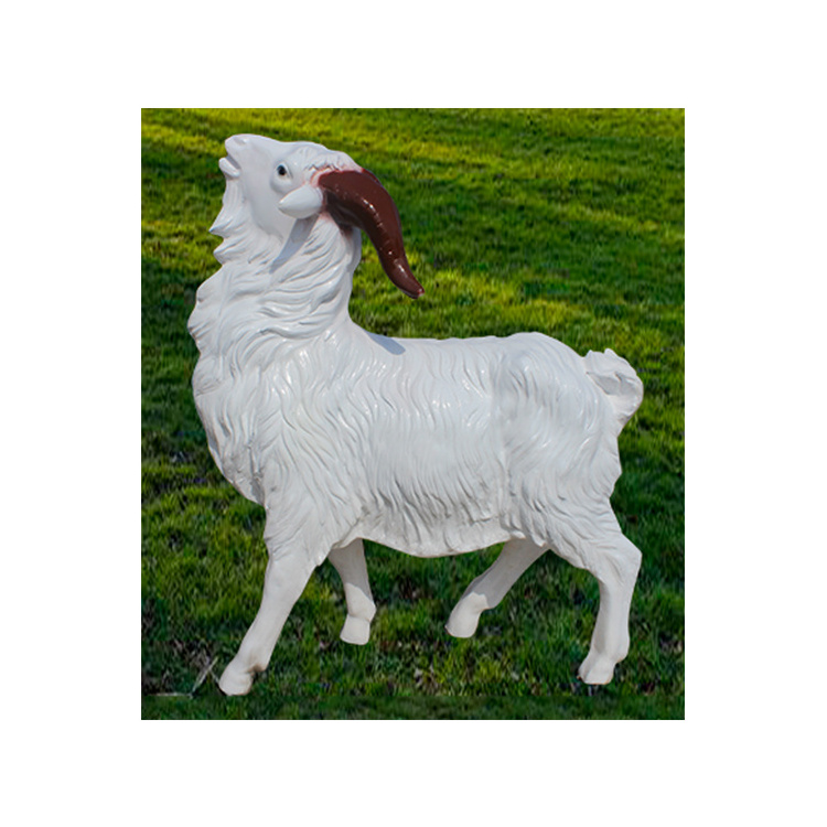 Jingujin At a Loss fiberglass animal sculpture Strength fiberglass cartoon sheep sculpture outdoor