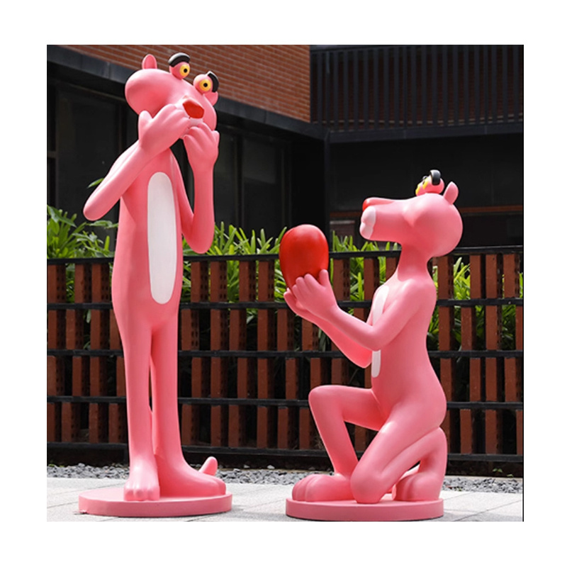 Jingujin New pink panther sculpture giant fiberglass lipstick Strength large size resin sculptures fiberglass for