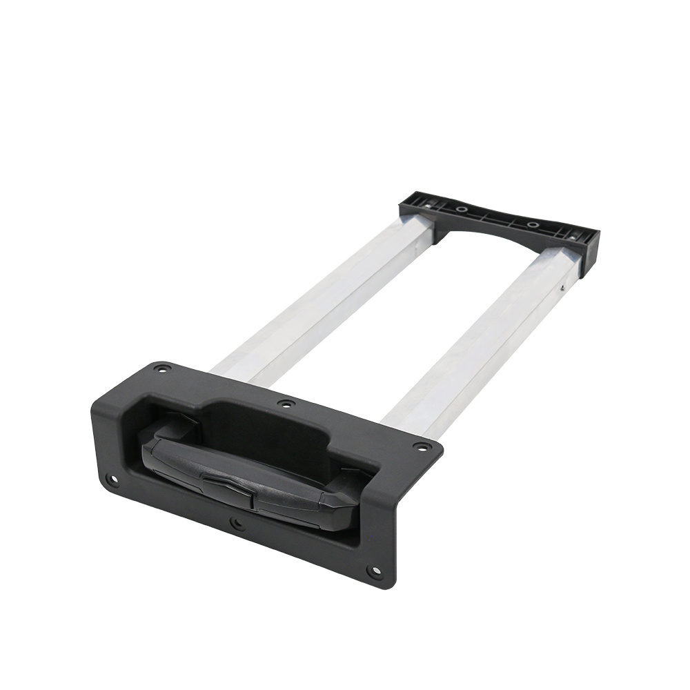 Low MOQ right angle Telescopic Luggage Handle 90 degree retractable Trolley system for Travel Bags