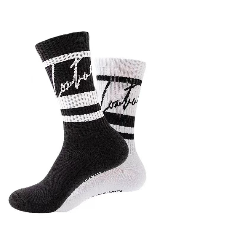 Men's and women's foreign trade socks European basketball short tube running socks comfortable cushioned thick sole