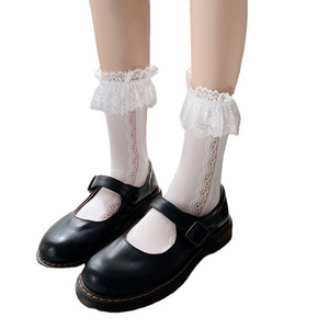 Japanese new product lace Lolita love tube socks girl anime soft girl pile stockings girl