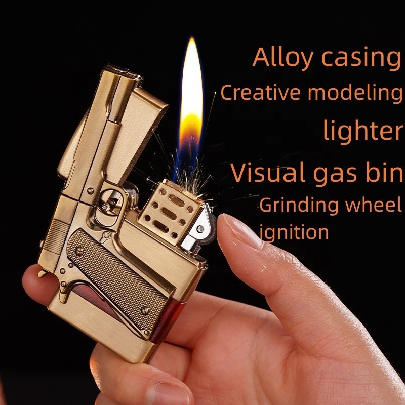 Perspective Window Exquisite Gift Box Packaging Grinding Wheel Lighter Sound Clear Gas Window Creative Styling Lighter