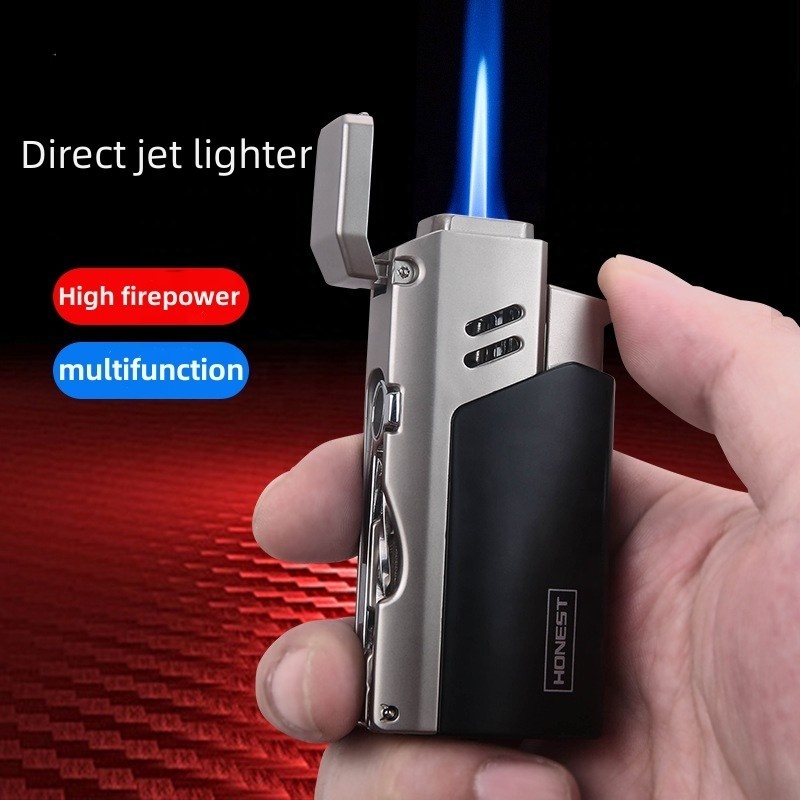 Wholesale Windproof Direct Jet Torch Lighter Moxibustion Cigar Special Portable Outdoor Large Capacity Lighter