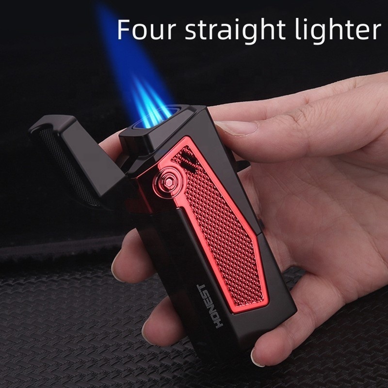 Wholesale Windproof Direct Jet Torch Lighter Moxibustion Cigar Special Portable Outdoor Large Capacity Zinc Alloy Lighter