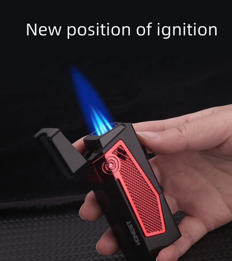 Wholesale Windproof Direct Jet Torch Lighter Moxibustion Cigar Special Portable Outdoor Large Capacity Zinc Alloy Lighter