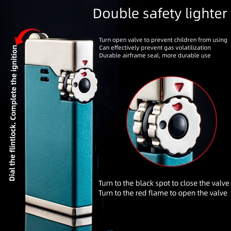 Customized Metal Smoke Cigar Cigarette Lighters Double Jet Blue Flame Butane Gas Refillable Torch Lighter