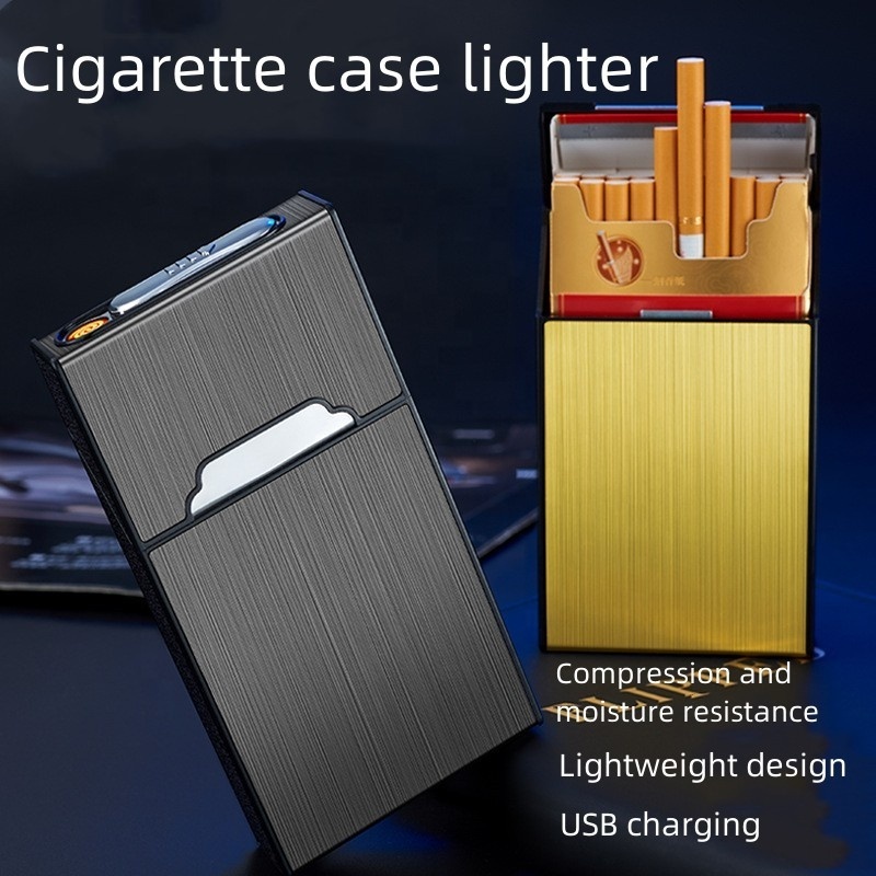 Custom Windproof Mini Flameless Lighter Electric USB Rechargeable Lighter Tungsten Touch Lighter Metal Cigarette Lighter