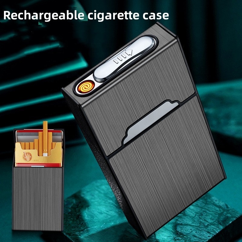 Custom Windproof Mini Flameless Lighter Electric USB Rechargeable Lighter Tungsten Touch Lighter Metal Cigarette Lighter