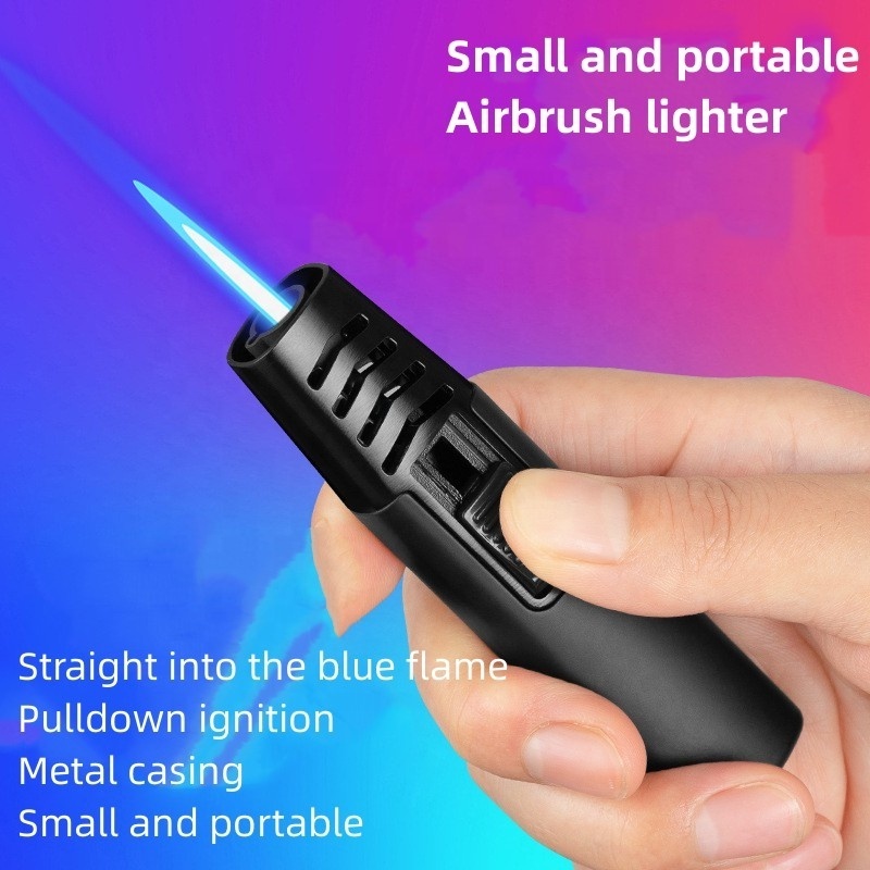 Small Torch Straight Flush Lighter Cigar Moxibustion Aromatherapy Special Lighter Small Portable Airbrush Lighter