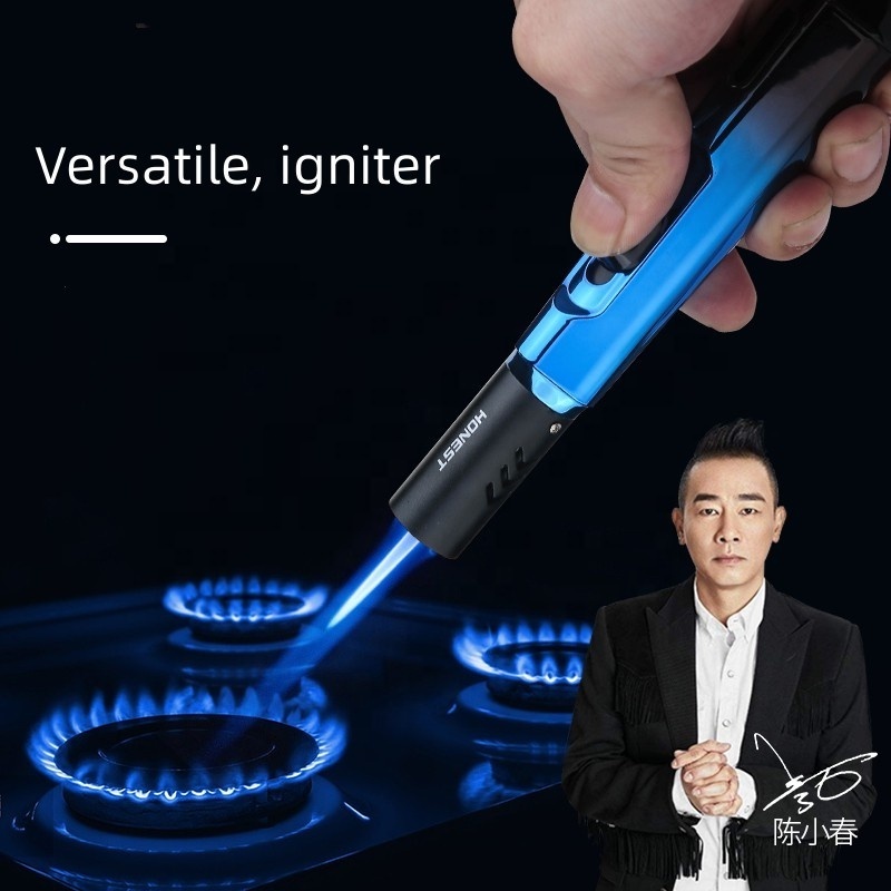 Torch Lighters, Butane Lighters, Refillable Butane Lighter Windproof Jet Flame Lighter with Visible Gas Window For Grill BBQ