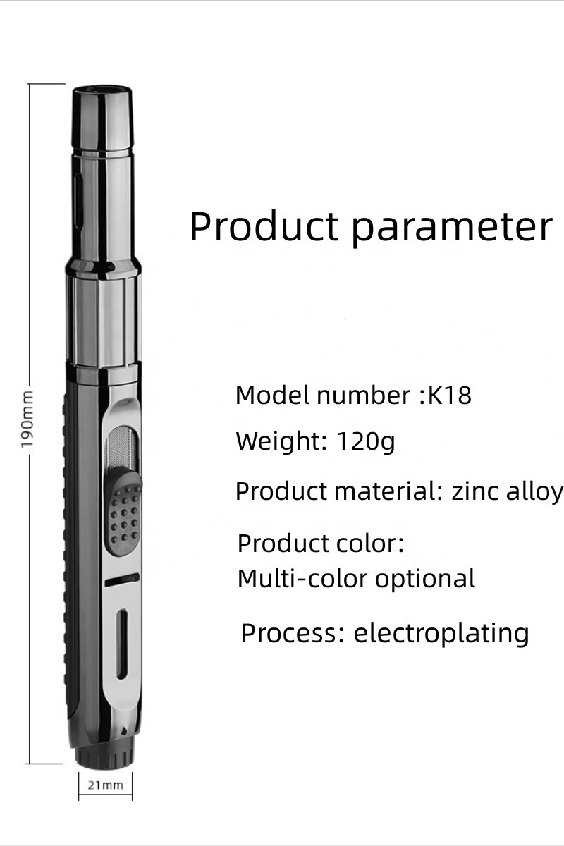 Wholesale Windproof Direct Flush Lighter Moxibustion Cigar Special Spray Gun Outdoor Metal Gas Lighter