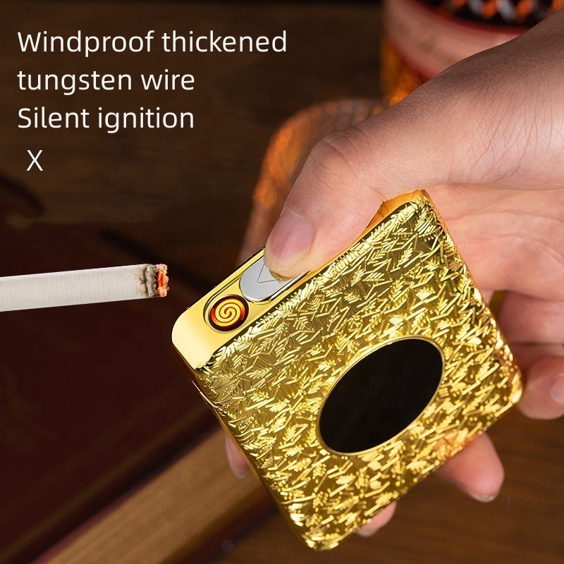 New Retro 16 Coarse Cigarette Case Multi-functional Cigarette Case With Windproof Tungsten Lighter DIY Boyfriend Gift