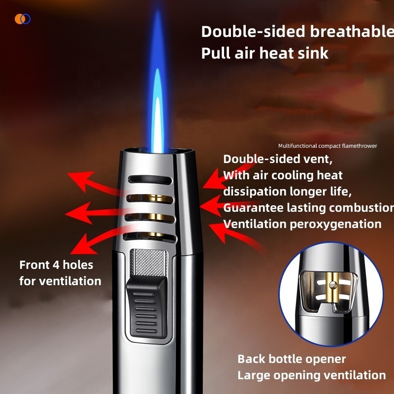 Turbine Torch Lighter Fashion Metal Gas Lighter Opener Flame Blaster Direct Injection Airbrush Moxibustion Cigar Special Lighter