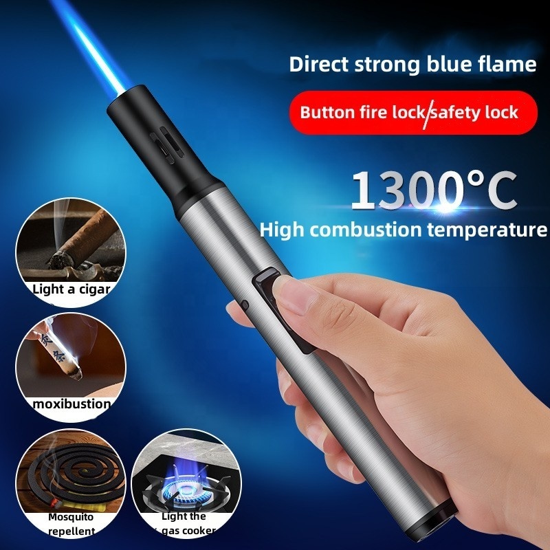 Handheld Portable Airbrush Lighter Cigar Moxibustion Special Airbrush Outdoor Barbecue Gas Kitchen Butane Blow Jet Torch Lighter